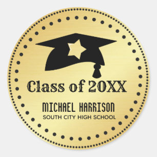 Gold Personalised Graduation Sticker for 2018
