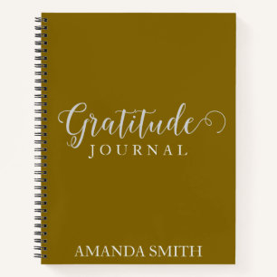 Gold Personalised Gratitude Journal Silver Print