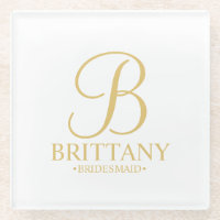 Gold Personalised Monogram and Name Bridesmaid