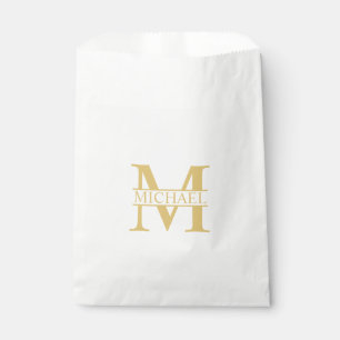 Gold Personalised Monogram and Name Favour Bag