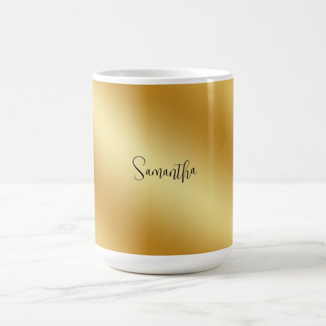 Gold Personalised Name Coffee Mug (Center)