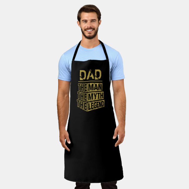 Gold Personalised Name The Man The Myth The Legend Apron (Worn)