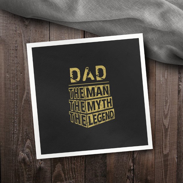 Gold Personalised Name The Man The Myth The Legend Napkin (Gold Personalized Name The Man The Myth The Legend Napkins)