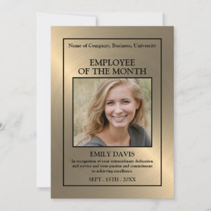 Gold/Personalised Photo - Employee Award Card