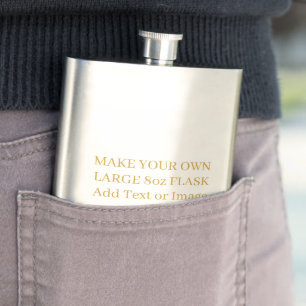 Gold Personalised Text or Photo Favours Wedding Hip Flask