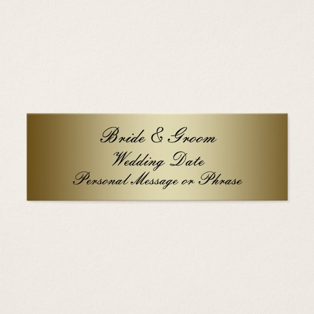 Gold Personalised Wedding Favour Tag Template (Front)