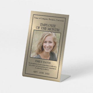 Gold/Personalized Photo - Employee Award Pedestal Sign