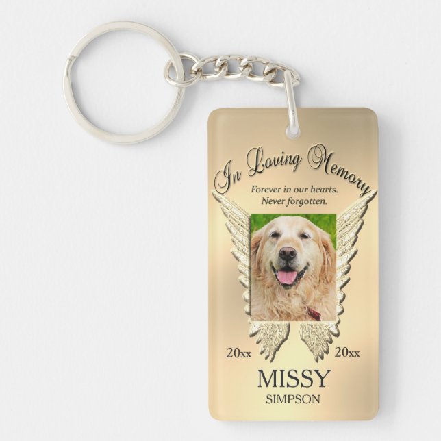 Gold Pet Memorial Key Ring (Front)