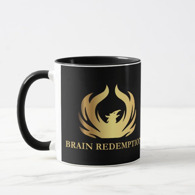 Gold Phoenix Brain Redemption Logo Mug (Left)
