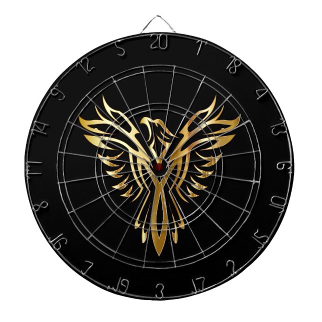 Gold Phoenix Metal Cage Dartboard (Front)