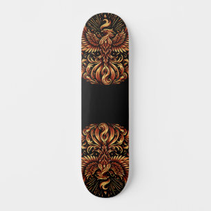 Gold Phoenix on Black Skate Deck