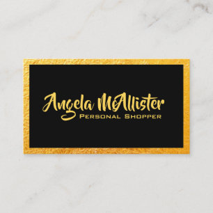 Gold Photo Black Frame Personal Shopper Business Card