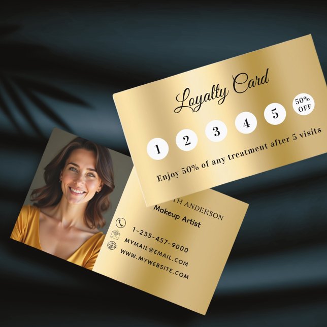 Gold photo business loyalty card (Creator Uploaded)