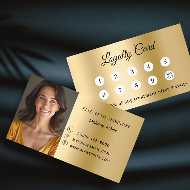 Gold photo business loyalty card (Creator Uploaded)