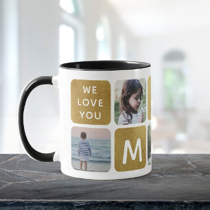 Gold Photo Collage Mum Instagram Mother's Day Mug
