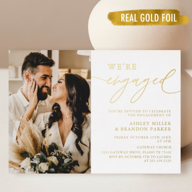 Gold Photo Elegant Engagement Party (Creator Uploaded)