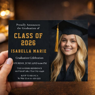 Gold Photo Graduation Announcement 2026