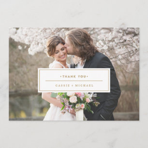 GOLD PHOTO THANK YOU CARD wedding thank you card