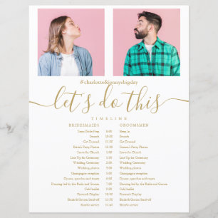 Gold Photo Wedding Schedule Timeline