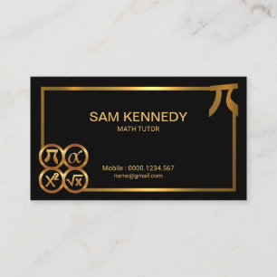 Gold Pi Icons Symbol Border Math Tutor Business Card