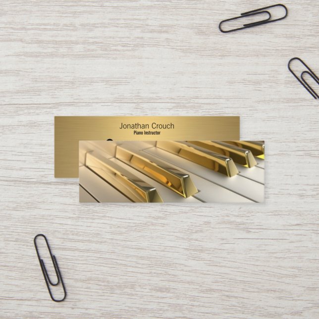 gold piano keys instructor business card (Front/Back In Situ)