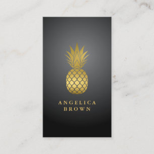 Gold Pineapple Business Card