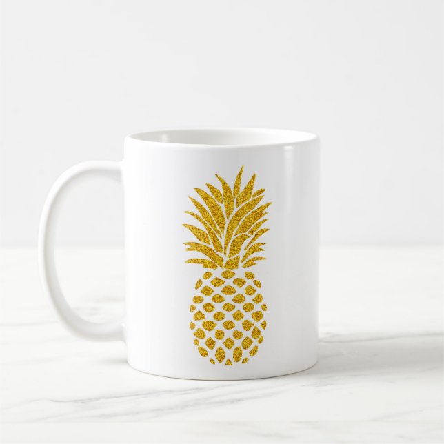 Gold Pineapple - Classic White Mug (Left)
