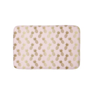 Gold Pineapple Pattern Bath Mat