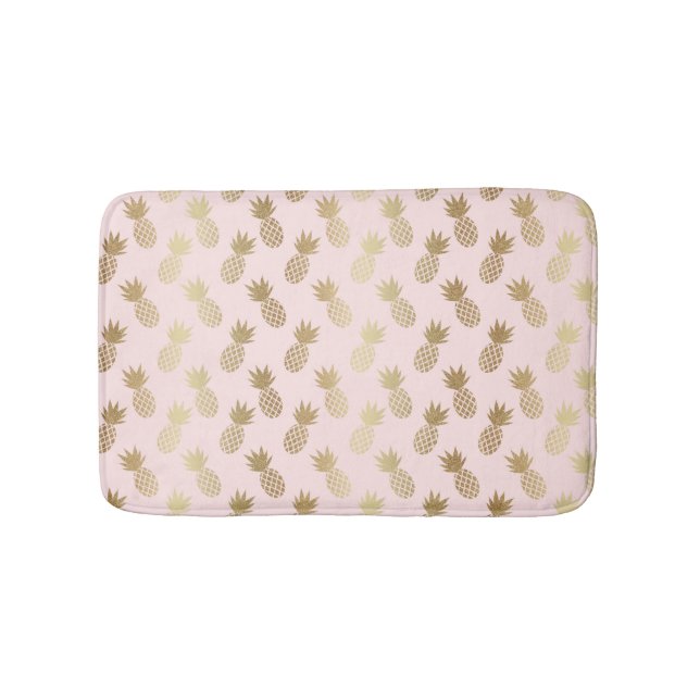 Gold Pineapple Pattern Bath Mat (Front)
