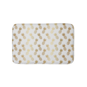 Gold Pineapple Pattern Bath Mat