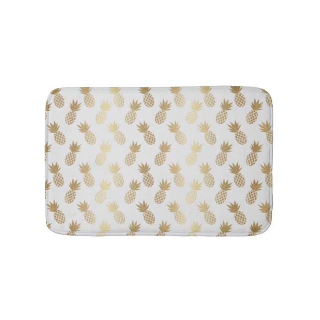 Gold Pineapple Pattern Bath Mat (Front)