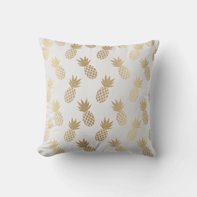 Gold Pineapple Pattern Cushion (Front)