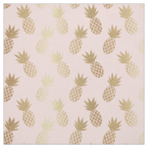 Gold Pineapple Pattern Fabric