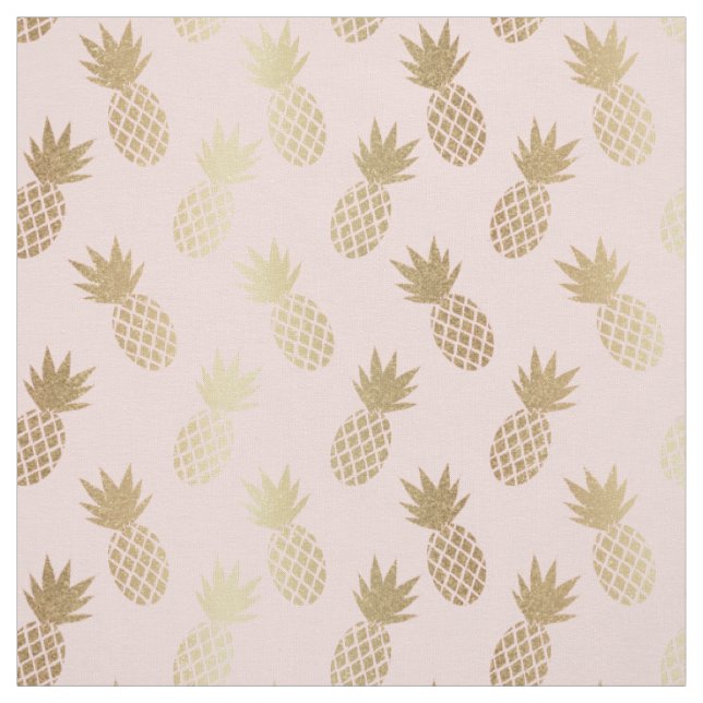 Gold Pineapple Pattern Fabric (Swatch)