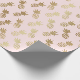 Gold Pineapple Pattern Wrapping Paper