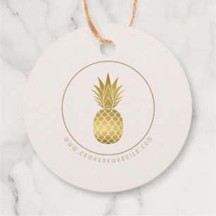 Gold Pineapple Pink Favour Tags