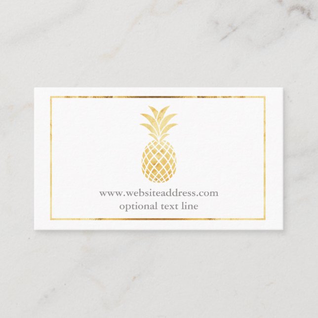 Gold pineapple with trim business card (Front)
