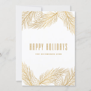 Gold Pinecones and Pine Needles Holiday