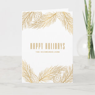 Gold Pinecones and Pine Needles Holiday