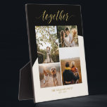 Gold, Pink & Black | Together Family Photo Collage Plaque<br><div class="desc">Capture your special moments with this modern photo plaque. This photo collage plaque features stylish gold script " together " with a black & dusty pink colour blocks. Personalise the photos and the text. A unique custom gift for couple, family, or Valentine's Day. More photo gifts are available at my...</div>