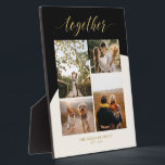 Gold, Pink & Black | Together Family Photo Collage Plaque<br><div class="desc">Capture your special moments with this modern photo plaque. This photo collage plaque features stylish gold script " together " with a black & dusty pink colour blocks. Personalise the photos and the text. A unique custom gift for couple, family, or Valentine's Day. More photo gifts are available at my...</div>