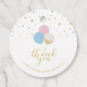 Gold, Pink, Blue   Baby Shower Thank you Favour Ta Tags