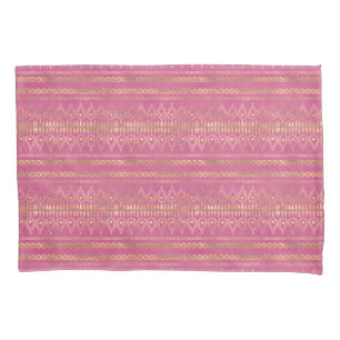 Gold & Pink Bohemian Unicorn Pattern Pillowcase
