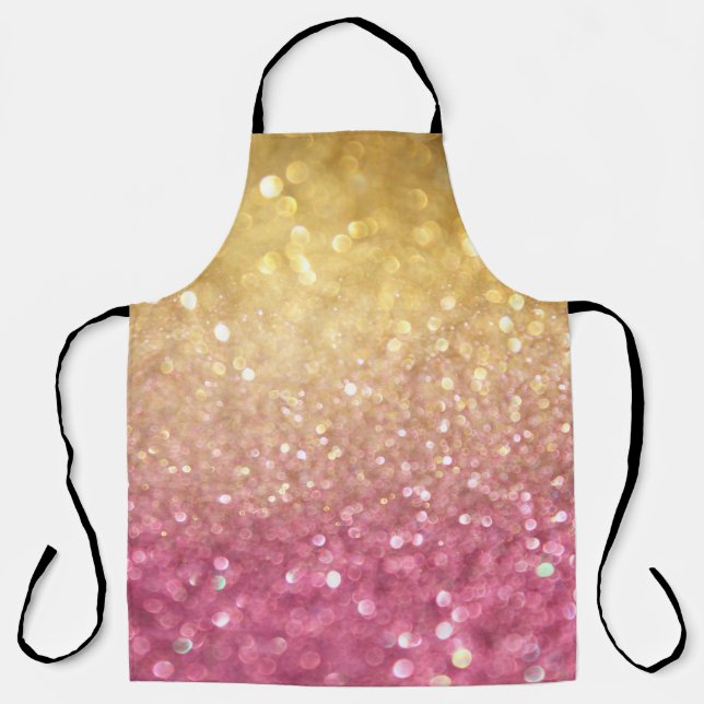 Gold Pink Bokeh: Abstract Lights Apron (Front)