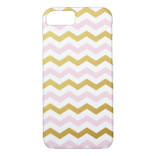 Gold & Pink Chevron Pattern iPhone 7 Case