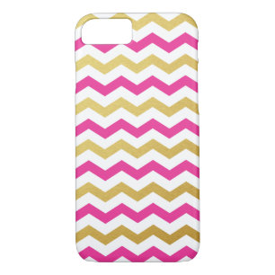 Gold & Pink Chevron Pattern iPhone 7 Case