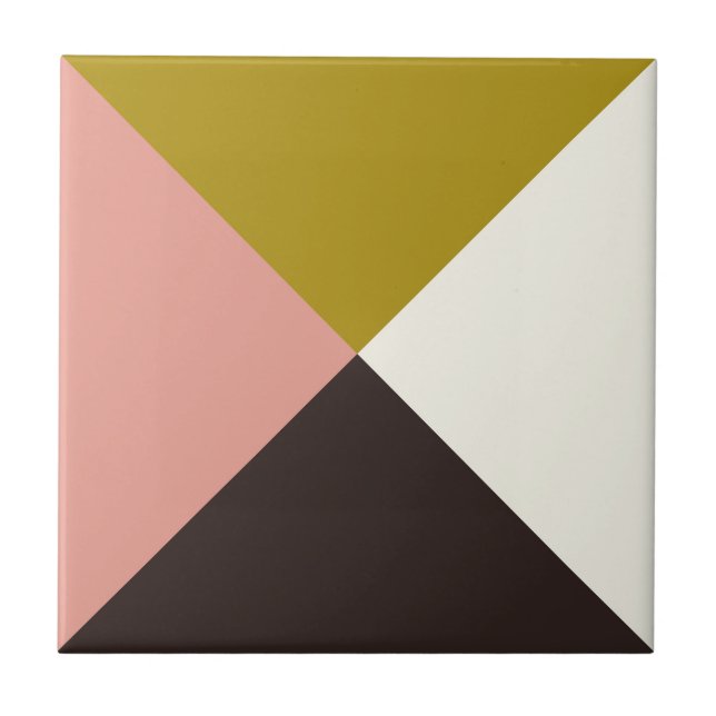 Gold Pink Chocolate Ivory Ceramic Tile (Front)