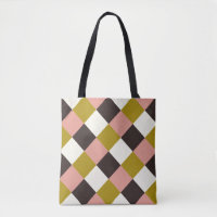 Gold Pink Chocolate Ivory Plaid