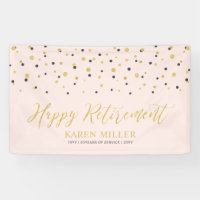 Gold & Pink Confetti | Happy Retirement Party