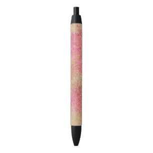 Gold Pink Confetti Watercolor Confetti Black Ink Pen